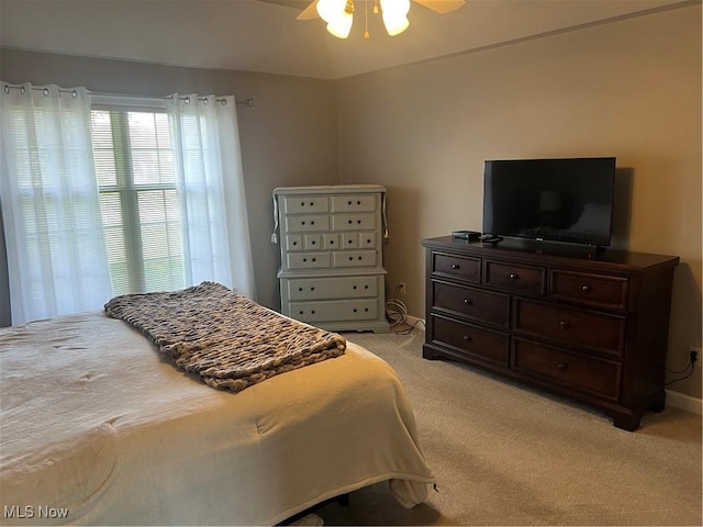 7966 Meadowbrooke Trl, Poland, OH 44514 - bedroom featuring baseboards, ceiling fan, and light colored carpet