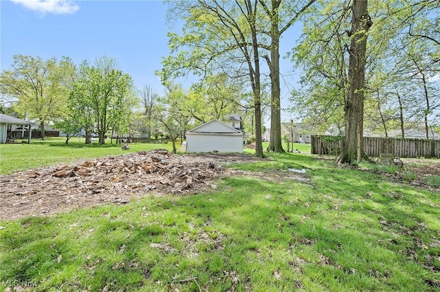 view of yard with fence