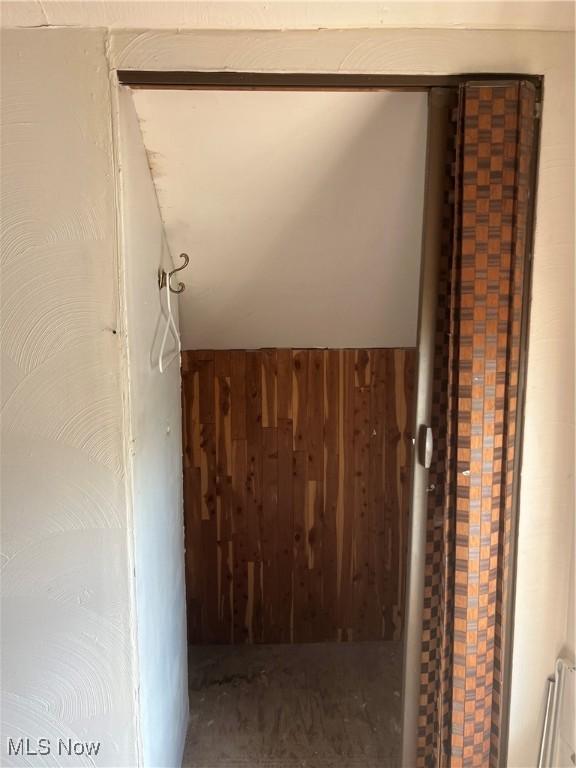 324 Elm St, Struthers, OH 44471 - hallway with wooden walls