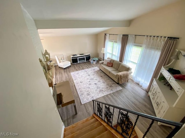 stairs with wood finished floors