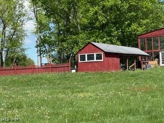2320 Leetonia Rd, Leetonia, OH 44431 - view of green lawn with an outdoor structure