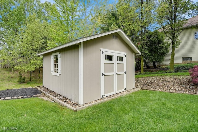 view of shed