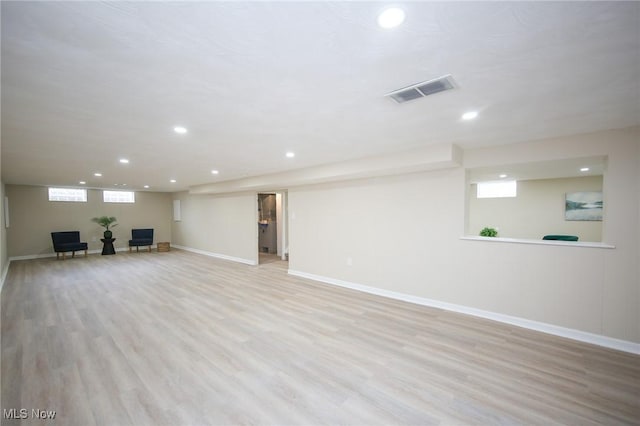 6544 Nancy Dr, North Olmsted, OH 44070 - basement with visible vents, wood finished floors, baseboards, and recessed lighting