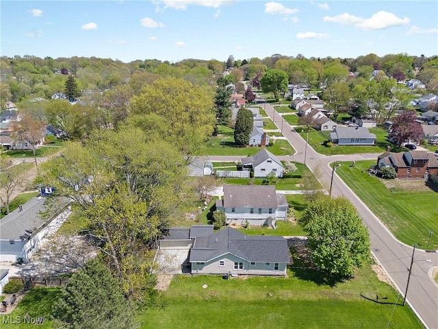aerial view with a residential view