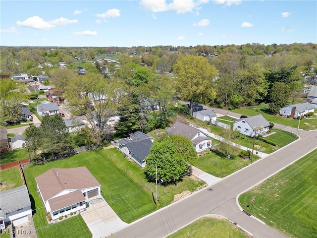 aerial view with a residential view