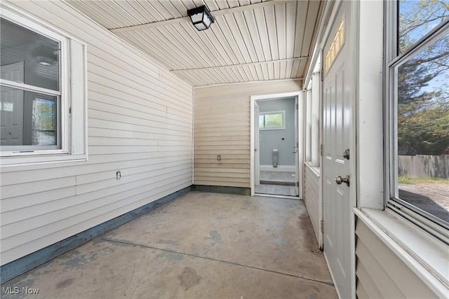 view of unfurnished sunroom