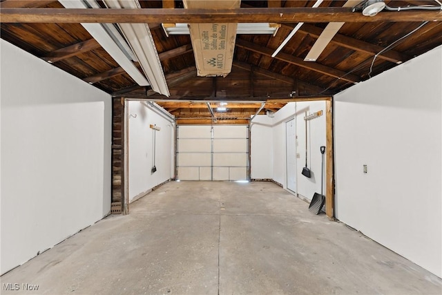 garage with wood ceiling