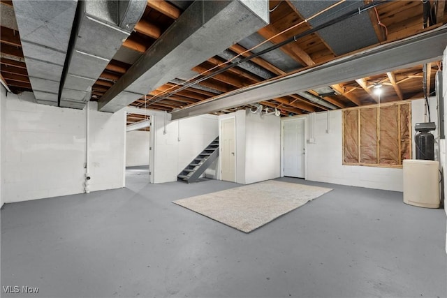 unfinished below grade area with stairs
