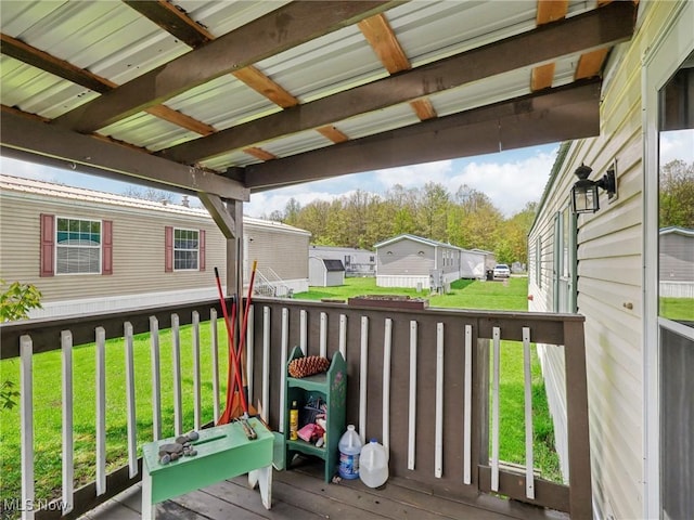 184 Garfield Ln, Jefferson, OH 44047 - wooden terrace featuring a yard and a residential view