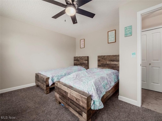 11149 Rankin Rd, Glenford, OH 43739 - bedroom with carpet floors, baseboards, and ceiling fan