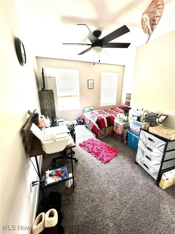 11149 Rankin Rd, Glenford, OH 43739 - bedroom featuring carpet and ceiling fan