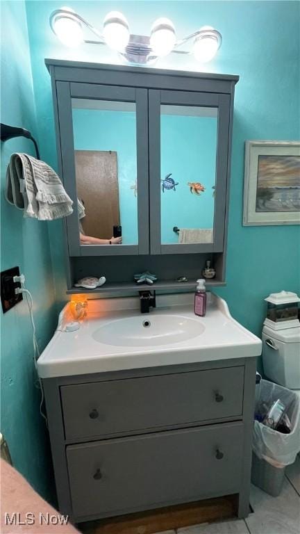 bathroom with toilet and vanity