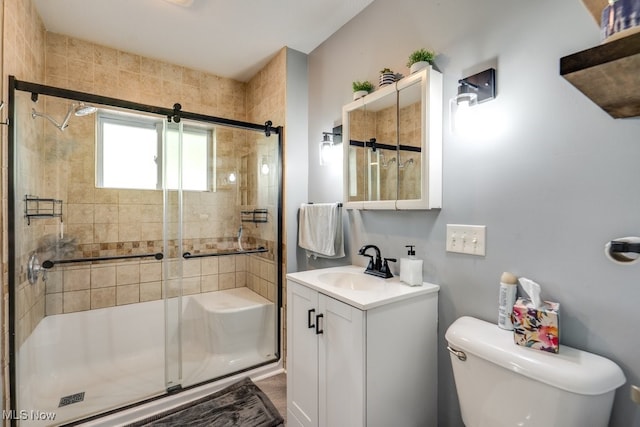 396 2nd St NE, Carrollton, OH 44615 - bathroom with a shower stall, toilet, and vanity