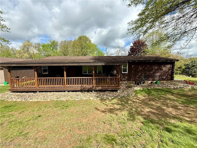 5103 Brocade Rd SE, Amsterdam, OH 43903 - back of property with a yard and a wooden deck