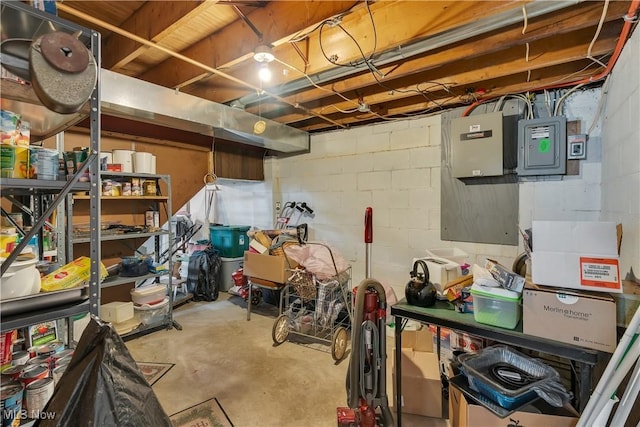 storage room featuring electric panel