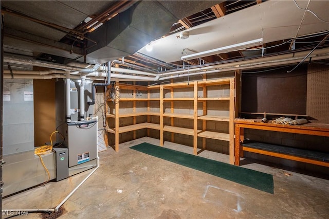 unfinished below grade area with heating unit