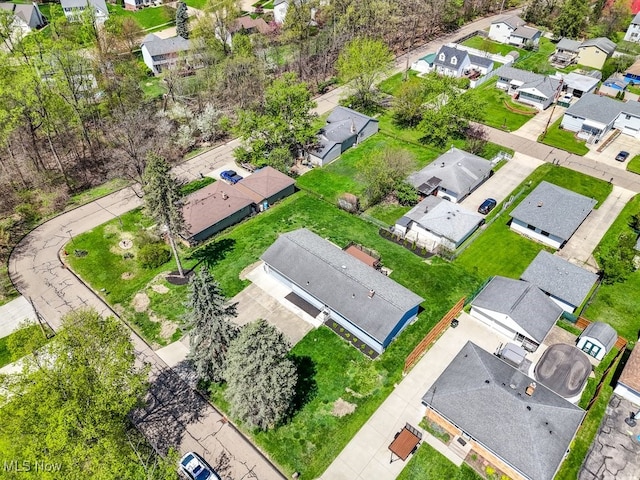aerial view of residential area