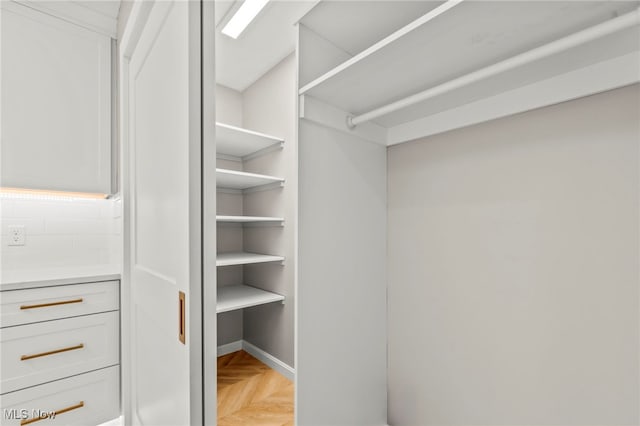 view of walk in closet