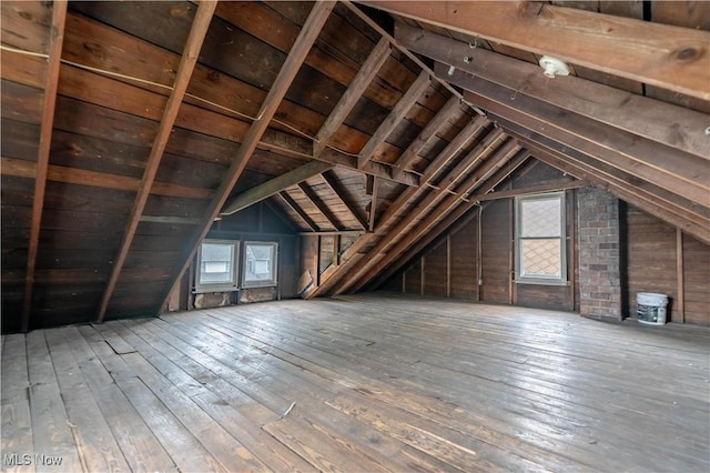 attic featuring plenty of natural light