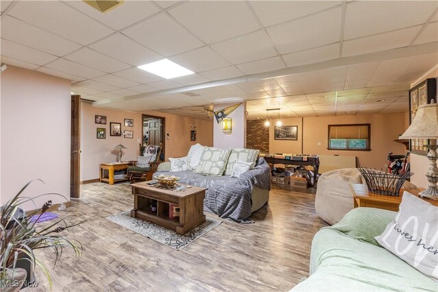 73 Hemlock Ln, Weirton, WV 26062 - living room with wood finished floors and a drop ceiling