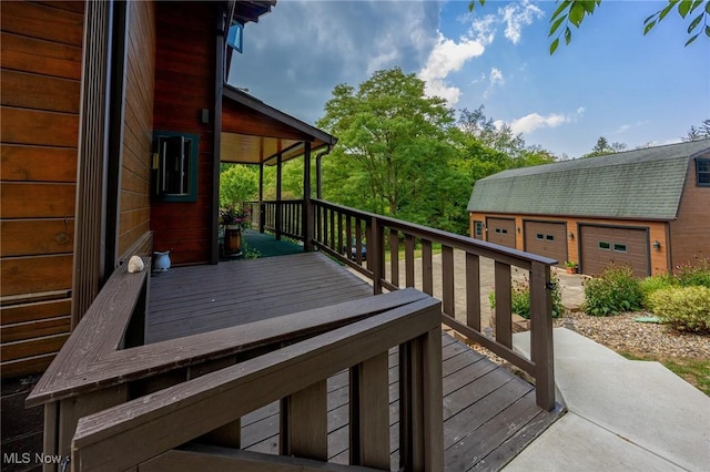 55901 Deep Run Rd, Martins Ferry, OH 43935 - wooden deck with a garage