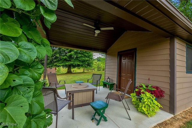 55901 Deep Run Rd, Martins Ferry, OH 43935 - view of patio with a ceiling fan