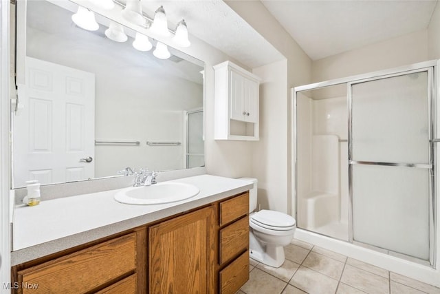 1328 Cedarwood Dr Unit A3, Westlake, OH 44145 - bathroom featuring tile patterned flooring, a shower stall, toilet, and vanity