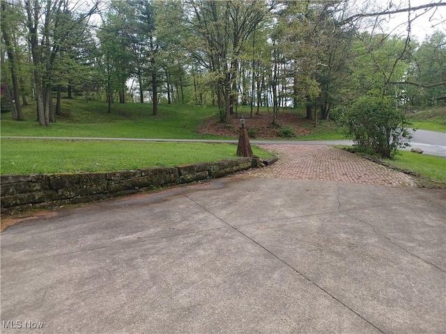 1050 Park Cir, Girard, OH 44420 - view of green lawn with decorative driveway