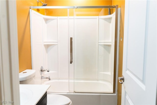 3576 Jude Cir, Reminderville, OH 44087 - bathroom featuring toilet, vanity, and enclosed tub / shower combo