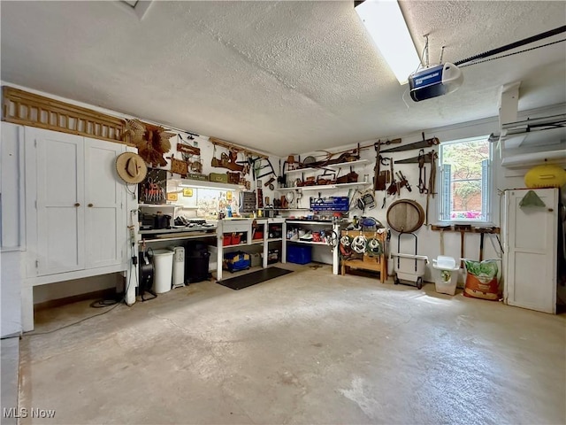 45 Meadowcrest Dr, Parkersburg, WV 26104 - garage featuring a garage door opener and a workshop area