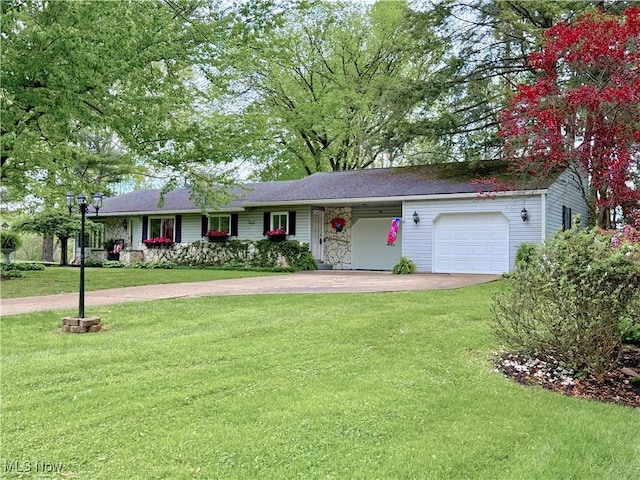 45 Meadowcrest Dr, Parkersburg, WV 26104 - ranch-style house featuring an attached garage, concrete driveway, and a front yard