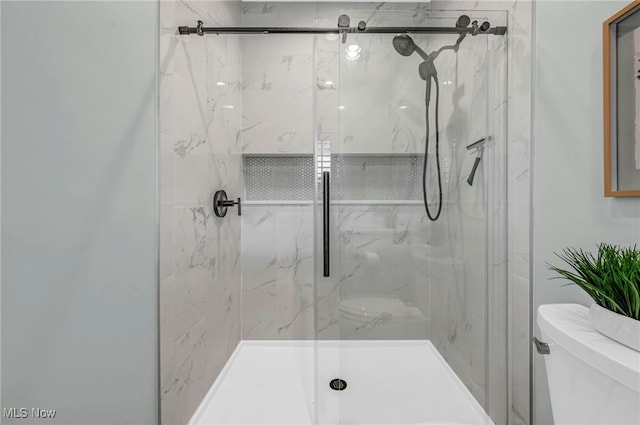 7440 Thatchum Ln, Concord, OH 44077 - bathroom featuring toilet and a marble finish shower