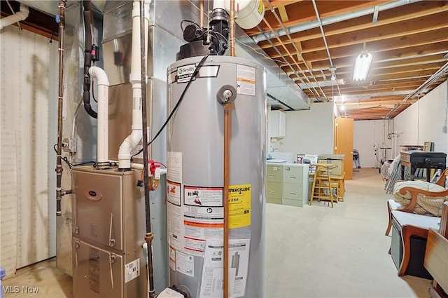 6972 Stagecoach Trl, Valley City, OH 44280 - utility room with gas water heater and heating unit