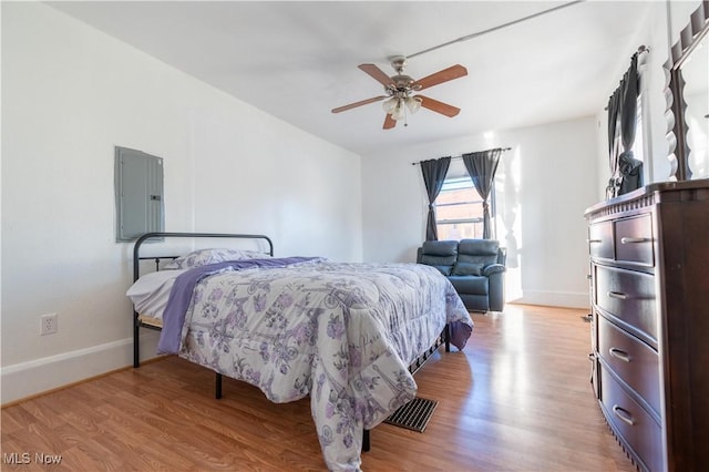 1016 12th St NE, Canton, OH 44704 - bedroom featuring electric panel, wood finished floors, and baseboards