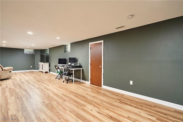 2530 Holgate Rd, Akron, OH 44313 - office area with light wood finished floors, baseboards, and recessed lighting