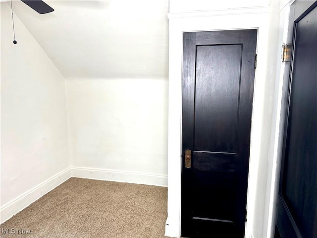 3631 E 104th St, Cleveland, OH 44105 - bonus room with carpet, ceiling fan, baseboards, and lofted ceiling
