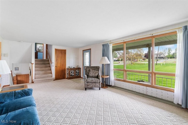 16139 E Main St, Mount Eaton, OH 44659 - living area featuring carpet and stairs