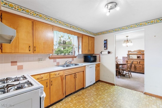 16139 E Main St, Mount Eaton, OH 44659 - kitchen featuring white appliances, a sink, baseboards, and light countertops
