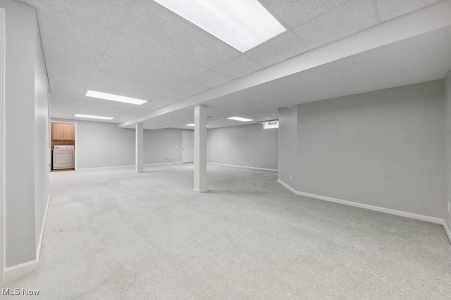 1250 Spring Ridge Cir, Alliance, OH 44601 - finished below grade area featuring light carpet, a drop ceiling, and baseboards