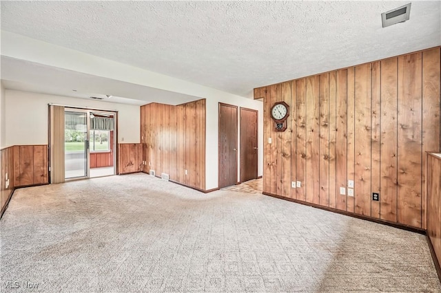 804 Cynthia Ct, Niles, OH 44446 - spare room featuring wood walls, a textured ceiling, carpet floors, and baseboards