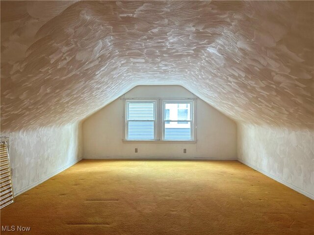 1357 Kearney St, Niles, OH 44446 - additional living space with carpet flooring, vaulted ceiling, and baseboards