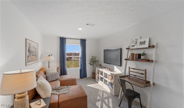 2986 Mcintosh Dr NE, Louisville, OH 44641 - living room featuring carpet flooring, baseboards, recessed lighting, and a textured ceiling