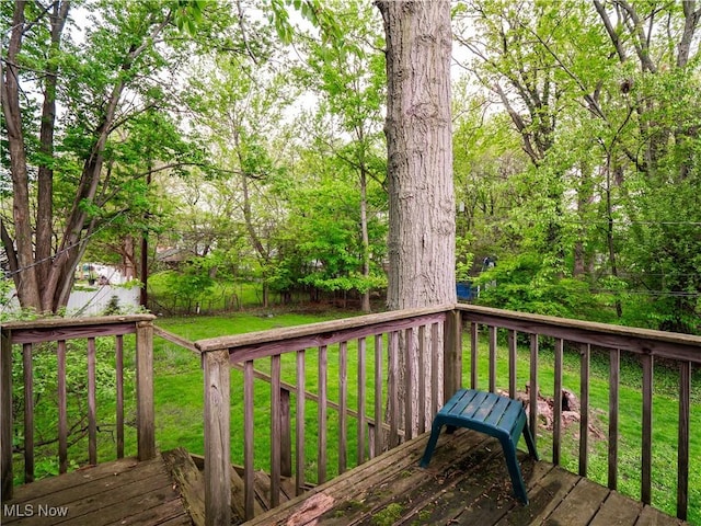 deck with a yard