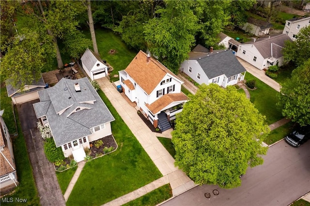aerial view of residential area