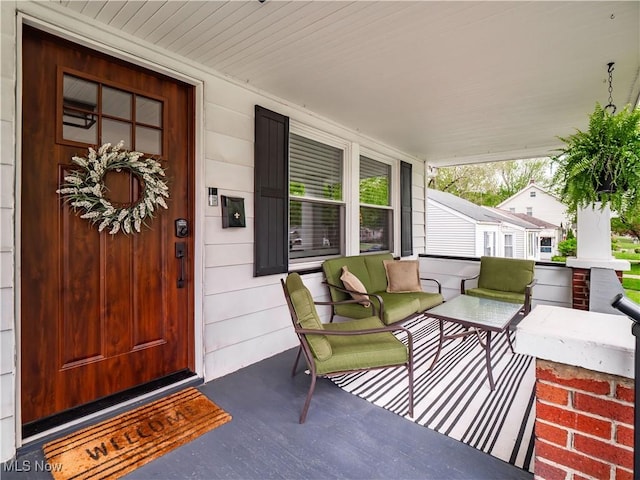 view of patio with a porch