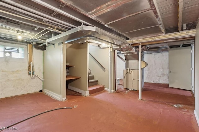 1540 Grand Park Ave, Akron, OH 44310 - below grade area featuring stairway and heating unit
