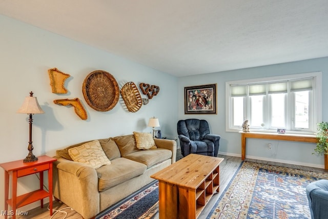 9942 Pebble Beach Cv, Reminderville, OH 44202 - living room featuring wood finished floors and baseboards