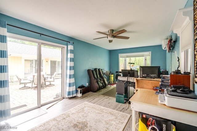 9942 Pebble Beach Cv, Reminderville, OH 44202 - office with wood finished floors and ceiling fan