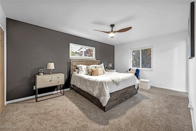 2162 Daniels Ave, Akron, OH 44312 - carpeted bedroom featuring baseboards and ceiling fan