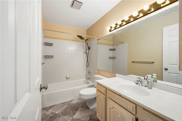 2889 Charing Cross Rd NW, Canton, OH 44708 - full bathroom featuring toilet, vanity, and shower / bathtub combination